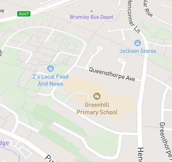 map for Greenhill Primary School