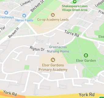 map for Ebor Gardens Primary Academy