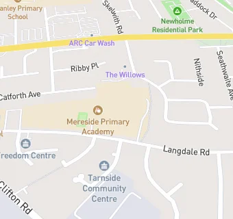 map for Mereside Primary School + Junior