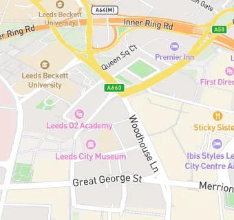 map for Leeds College of Technology