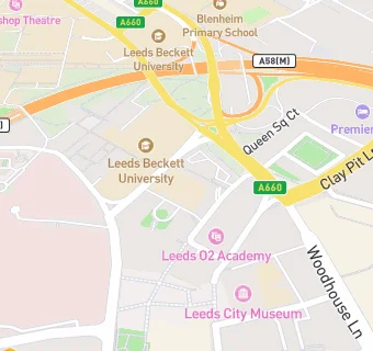 map for Leeds Beckett University (Rose Bowl)