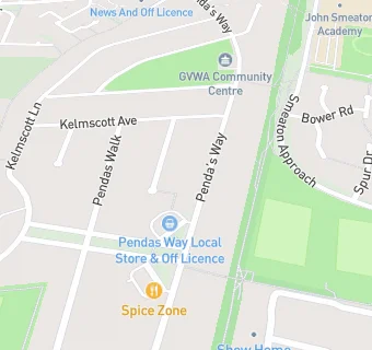 map for Pendas Way Off Licence