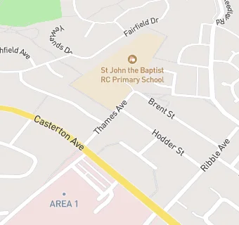 map for St John the Baptist Roman Catholic Primary School