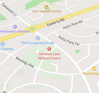 map for Oakwood Lane Medical Practice