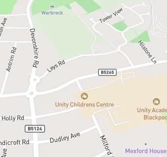 map for Unity Academy Blackpool