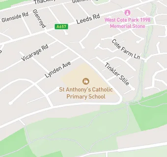 map for St Anthony's Catholic Primary School, A Voluntary Academy