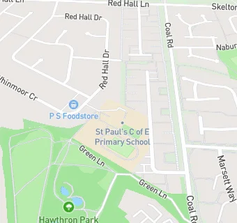 map for Whinmoor St Paul's Church of England Primary School