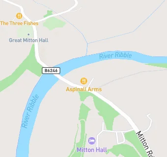 map for The Aspinall Arms at Mitton