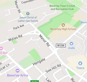 map for Manor Road Surgery