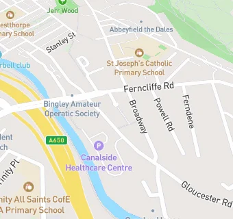 map for The Springfield Surgery - Bingley