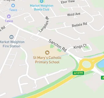 map for St Mary's Market Weighton, Roman Catholic Primary School