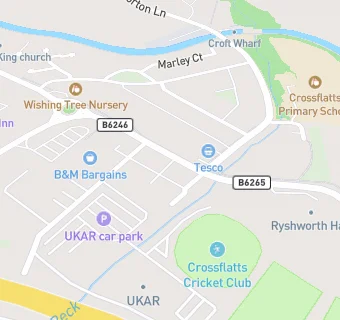 map for Crossflatts Cricket Club