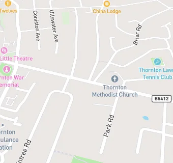 map for Thornton Methodist Church Hall