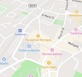 map for Clitheroe Health Shop and The Secret Garden