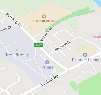 map for Riverside School, Tadcaster