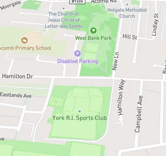 map for York Railway Institute Sports Club