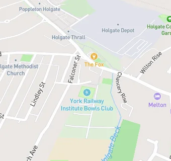 map for York Railway Institute Bowls Club