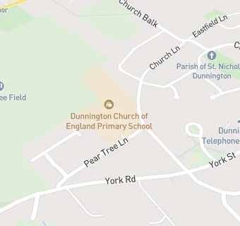 map for Dunnington Church of England Primary School