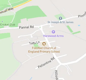 map for Follifoot Church of England Primary School