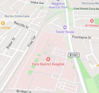 map for York Hospitals NHS FoundationTrust