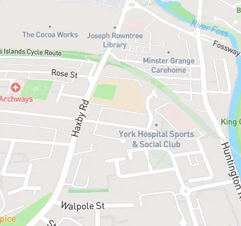 map for York Hospital Sports & Social Club