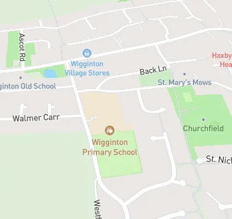 map for Wigginton Primary School