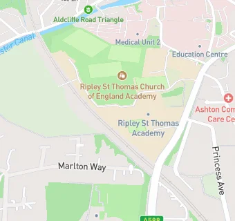 map for Ripley St Thomas C of E Academy