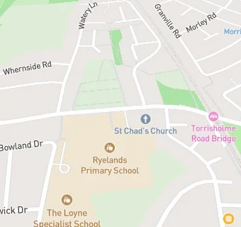 map for Ryelands Primary and Nursery School