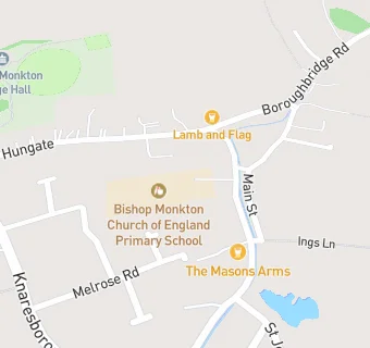 map for Bishop Monkton Church of England Primary School