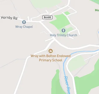 map for Wray with Botton Endowed Primary School