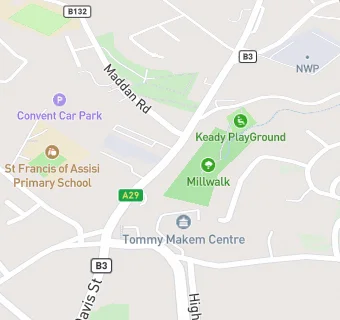 map for Keady Pre-School and Outa Schools