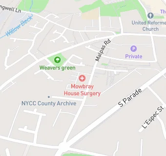 map for Mowbray House Surgery