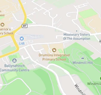 map for DRUMLINS INTEGRATED PRIMARY SCHOOL