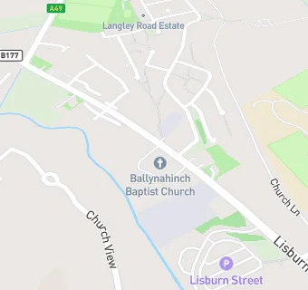 map for Ballynahinch Baptist Church