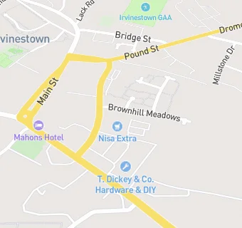 map for Irvinestown Pres. Church Hall