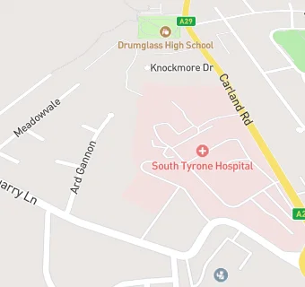 map for South Co. Tyrone Hospital Catering Department & Floor E
