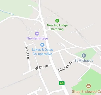 map for Lakes and Dales Co-operative Shap Branch