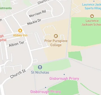 map for Prior Pursglove and Stockton Sixth Form College