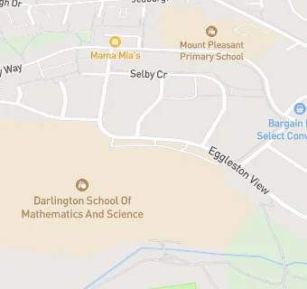 map for Darlington School of Maths & Science