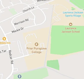 map for Prior Pursglove and Stockton Sixth Form College