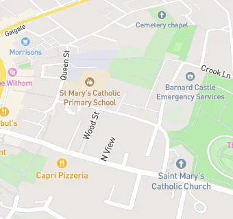 map for St Mary's Catholic Primary School, Barnard Castle