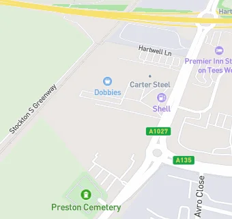 map for Teesside Service Station