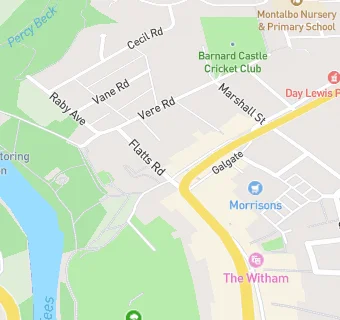 map for Barnard Castle Post Office