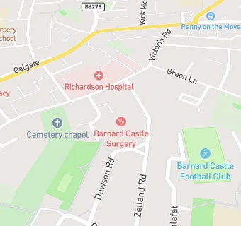 map for Barnard Castle Surgery