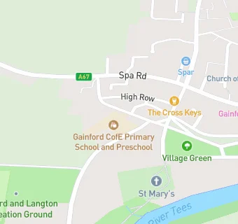 map for Gainford CofE Primary School and Preschool