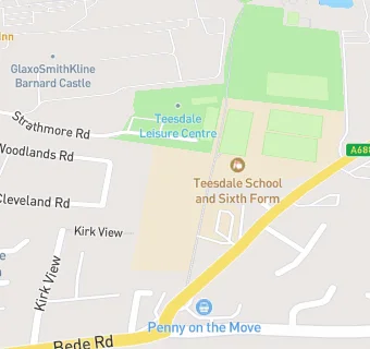 map for Teesdale School and Sixth Form