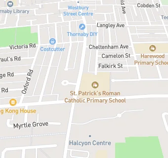 map for St Patrick's Roman Catholic Primary School, Thornaby