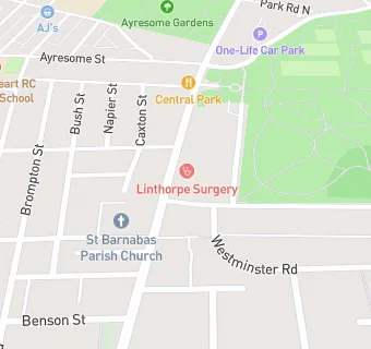 map for Linthorpe Surgery