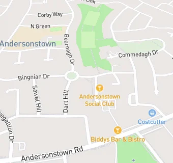 map for Andersonstown Social Club