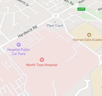 map for University Hospital of North Tees